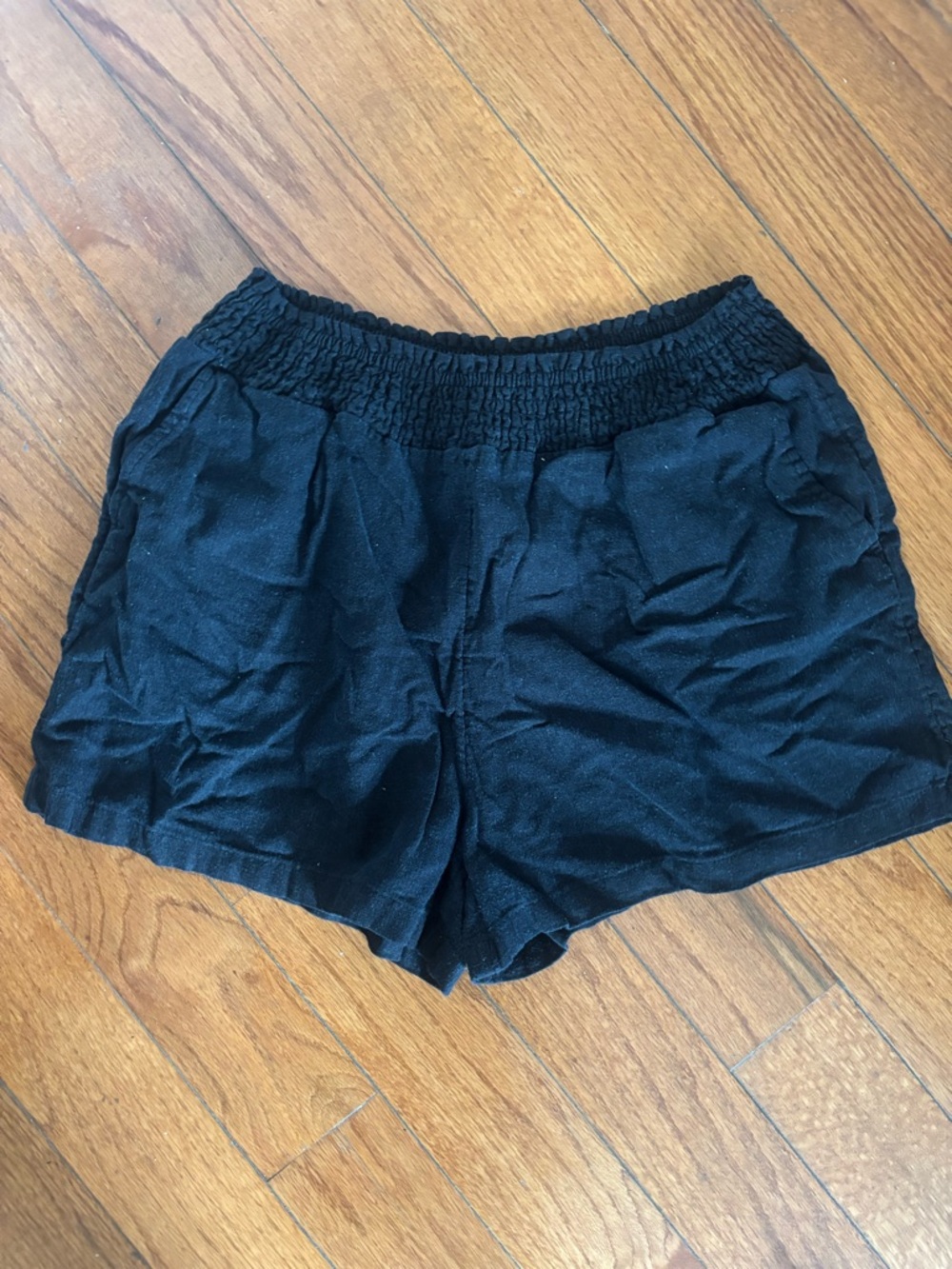 Universal Thread Black Smocked High-Waist Lounge Shorts